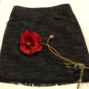 🌹The Loft Black Tweed Mini Skirt🌹